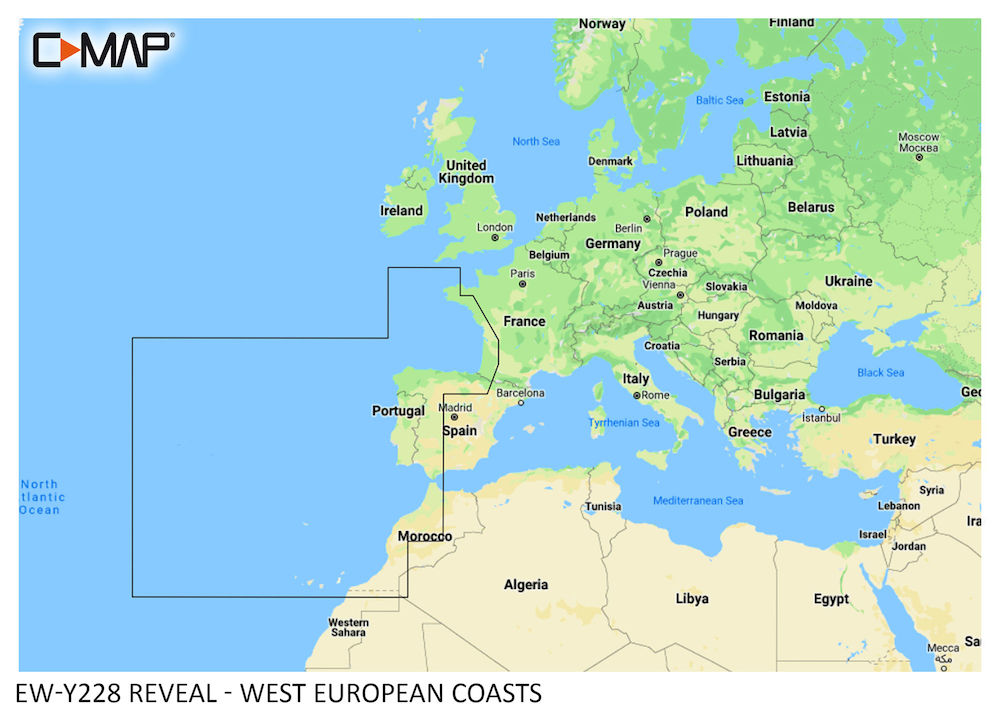 [C-MAP] Carte REVEAL™ côtes Ouest de l'Europe